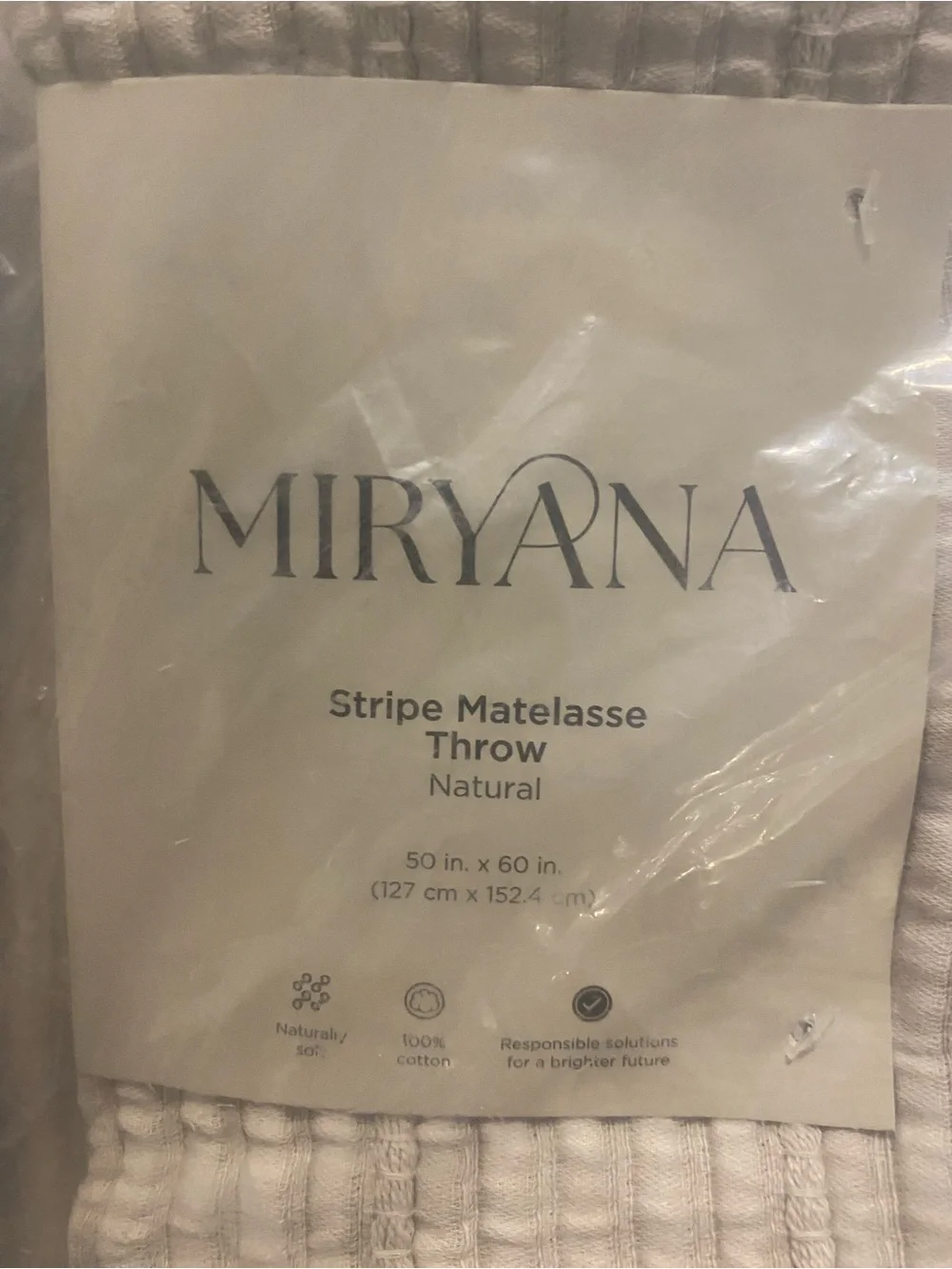 Miryana Stripe Matelasse Throw 50x60 in